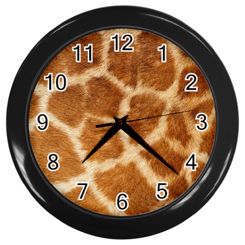 Giraffe Print	 Wall Clock (Black) from ArtsNow.com Front