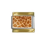 Giraffe Print	 Gold Trim Italian Charm (9mm)