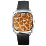 Giraffe Print	 Square Metal Watch