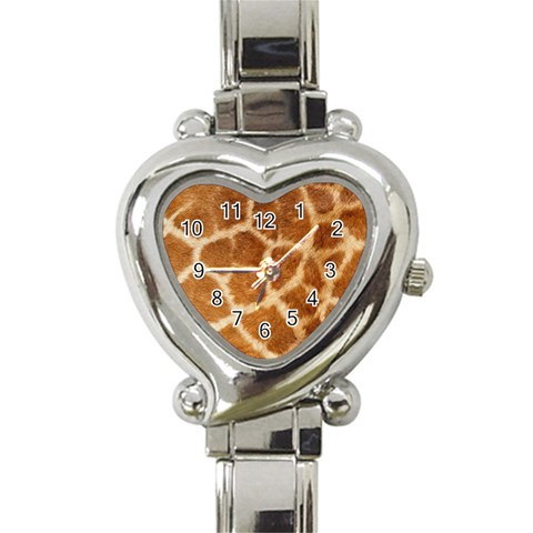 Giraffe Print	 Heart Italian Charm Watch from ArtsNow.com Front