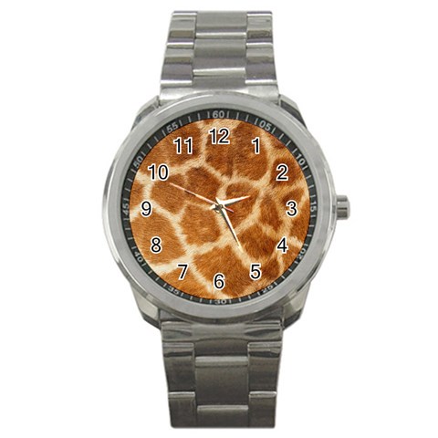 Giraffe Print	 Sport Metal Watch from ArtsNow.com Front