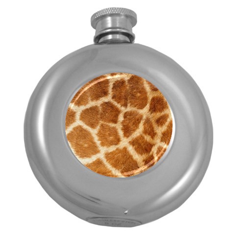 Giraffe Print	 Hip Flask (5 oz) from ArtsNow.com Front
