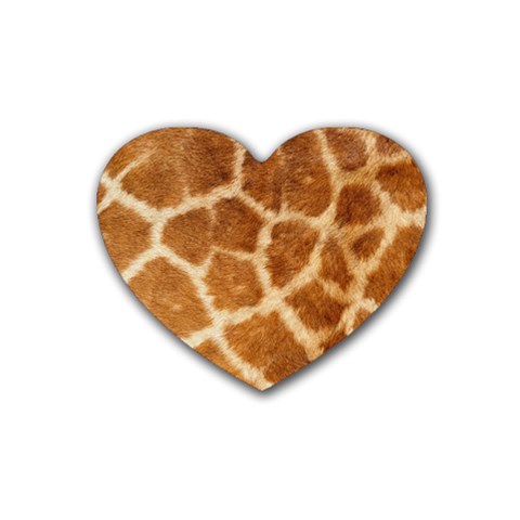 Giraffe Print	 Heart Coaster (4 pack) from ArtsNow.com Front