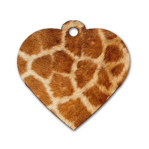 Giraffe Print	 Dog Tag Heart (One Side) from ArtsNow.com Front