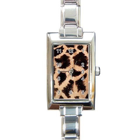 Giraffe Print Dark	 Rectangular Italian Charm Watch from ArtsNow.com Front