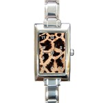 Giraffe Print Dark	 Rectangular Italian Charm Watch