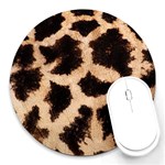 Giraffe Print Dark	 Round Mousepad