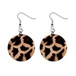 Giraffe Print Dark	 1  Button Earrings