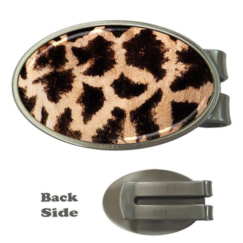 Giraffe Print Dark	 Money Clip (Oval) from ArtsNow.com Front