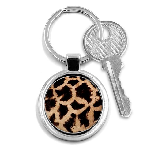 Giraffe Print Dark	 Key Chain (Round) from ArtsNow.com Front