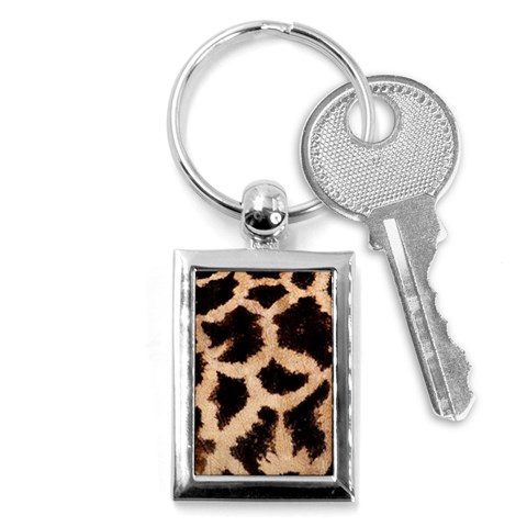 Giraffe Print Dark	 Key Chain (Rectangle) from ArtsNow.com Front