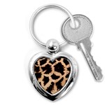 Giraffe Print Dark	 Key Chain (Heart)