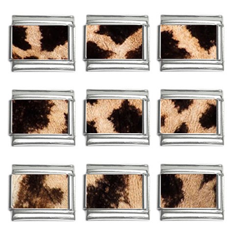 Giraffe Print Dark	9mm Italian Charm (9 pack) from ArtsNow.com Front