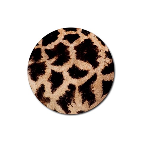 Giraffe Print Dark	 Rubber Round Coaster (4 pack) from ArtsNow.com Front