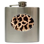 Giraffe Print Dark	 Hip Flask (6 oz)