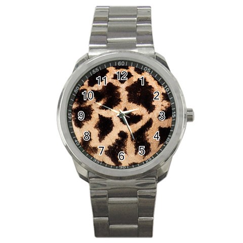 Giraffe Print Dark	 Sport Metal Watch from ArtsNow.com Front
