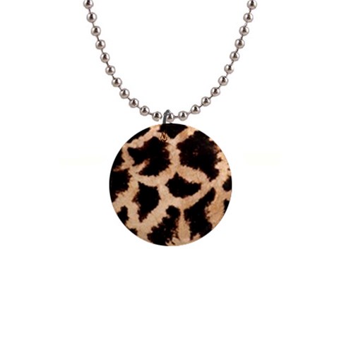 Giraffe Print Dark	 1  Button Necklace from ArtsNow.com Front