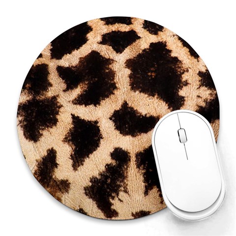 Giraffe Print Dark	Collage Round Mousepad from ArtsNow.com 8 x8  Round Mousepad - 1