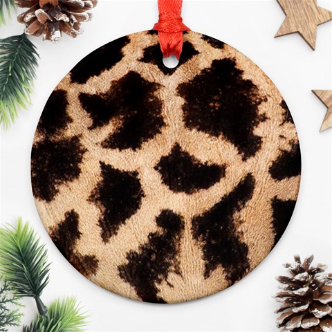 Giraffe Print Dark	 Round Ornament (Two Sides) from ArtsNow.com Front