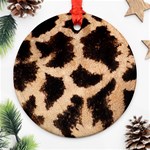 Giraffe Print Dark	 Round Ornament (Two Sides)