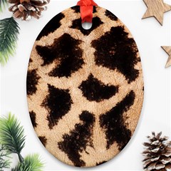 Giraffe Print Dark	 Oval Ornament (Two Sides) from ArtsNow.com Back