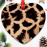 Giraffe Print Dark	 Heart Ornament (Two Sides)