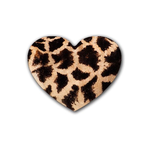 Giraffe Print Dark	 Rubber Coaster (Heart) from ArtsNow.com Front