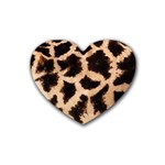 Giraffe Print Dark	 Rubber Coaster (Heart)