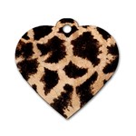 Giraffe Print Dark	 Dog Tag Heart (One Side)