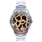 Giraffe Print Dark	 Stainless Steel Analogue Men’s Watch