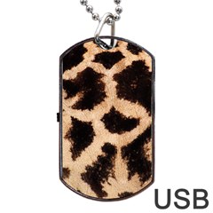 Giraffe Print Dark	Dog Tag USB Flash (Two Sides) from ArtsNow.com Front