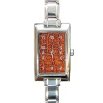 Crocodile Print	 Rectangular Italian Charm Watch