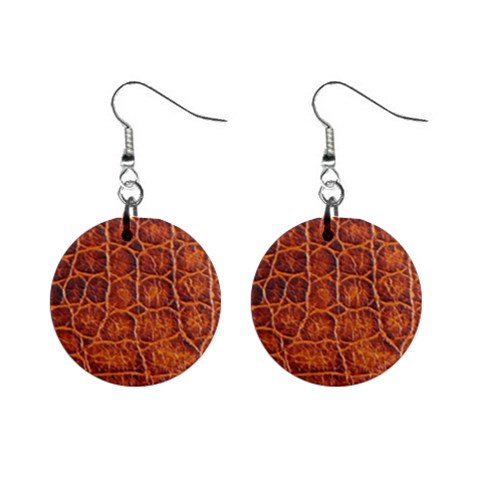 Crocodile Print	 1  Button Earrings from ArtsNow.com Front