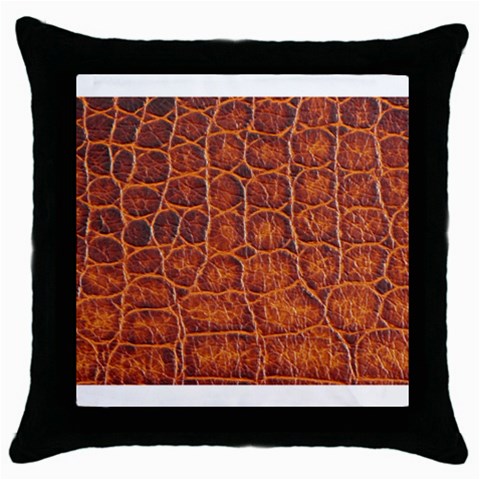 Crocodile Print	 Throw Pillow Case (Black) from ArtsNow.com Front