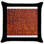 Crocodile Print	 Throw Pillow Case (Black)