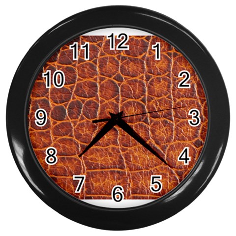 Crocodile Print	 Wall Clock (Black) from ArtsNow.com Front