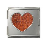 Crocodile Print	 Mega Link Heart Italian Charm (18mm)