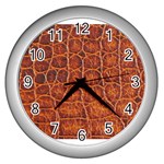 Crocodile Print	 Wall Clock (Silver)