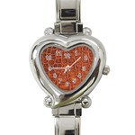 Crocodile Print	 Heart Italian Charm Watch