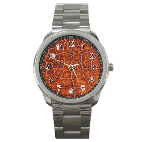 Crocodile Print	 Sport Metal Watch from ArtsNow.com Front