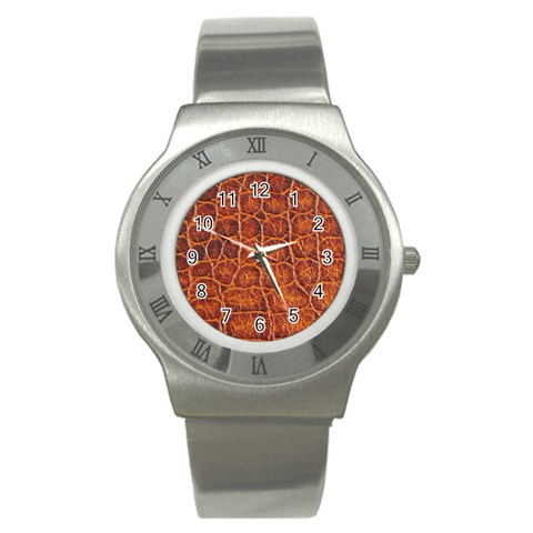 Crocodile Print	 Stainless Steel Watch from ArtsNow.com Front