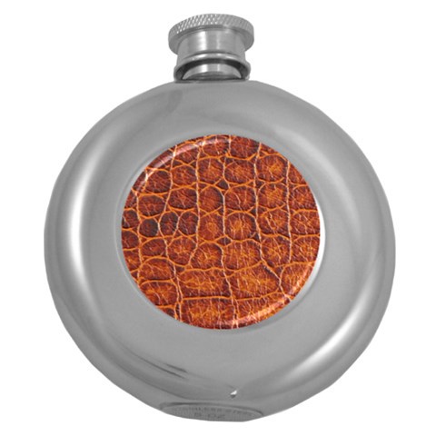 Crocodile Print	 Hip Flask (5 oz) from ArtsNow.com Front