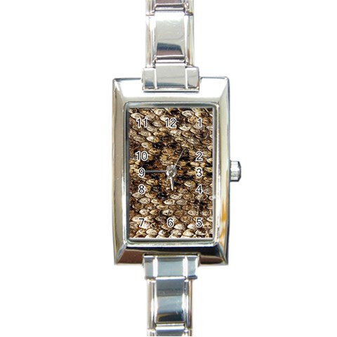 Snake Print	 Rectangular Italian Charm Watch from ArtsNow.com Front