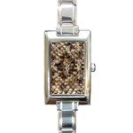 Snake Print	 Rectangular Italian Charm Watch