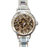 Snake Print	 Round Italian Charm Watch