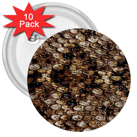 Snake Print	 3  Button (10 pack) from ArtsNow.com Front