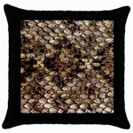 Snake Print	 Throw Pillow Case (Black)