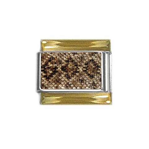 Snake Print	 Gold Trim Italian Charm (9mm) from ArtsNow.com Front
