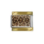 Snake Print	 Gold Trim Italian Charm (9mm)