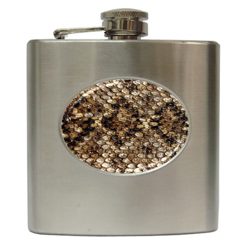 Snake Print	 Hip Flask (6 oz) from ArtsNow.com Front